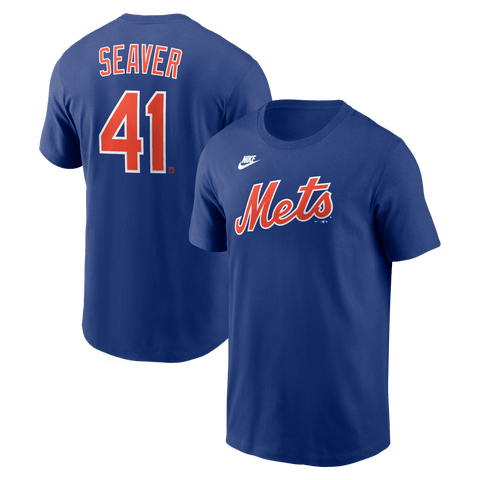 Men's Nike Tom Seaver Royal New York Mets Cooperstown Collection Name & Number T-Shirt