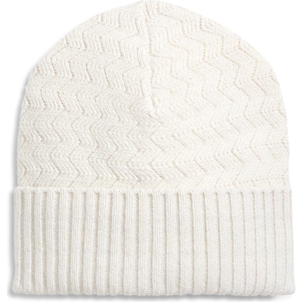 Missoni Metallic Zigzag Wool Blend Beanie In White
