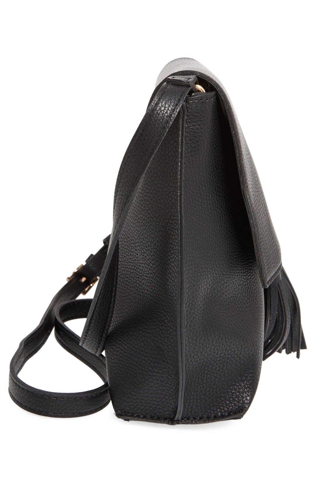 Sole Society Tassel Faux Leather Crossbody Bag, Alternate, color, 