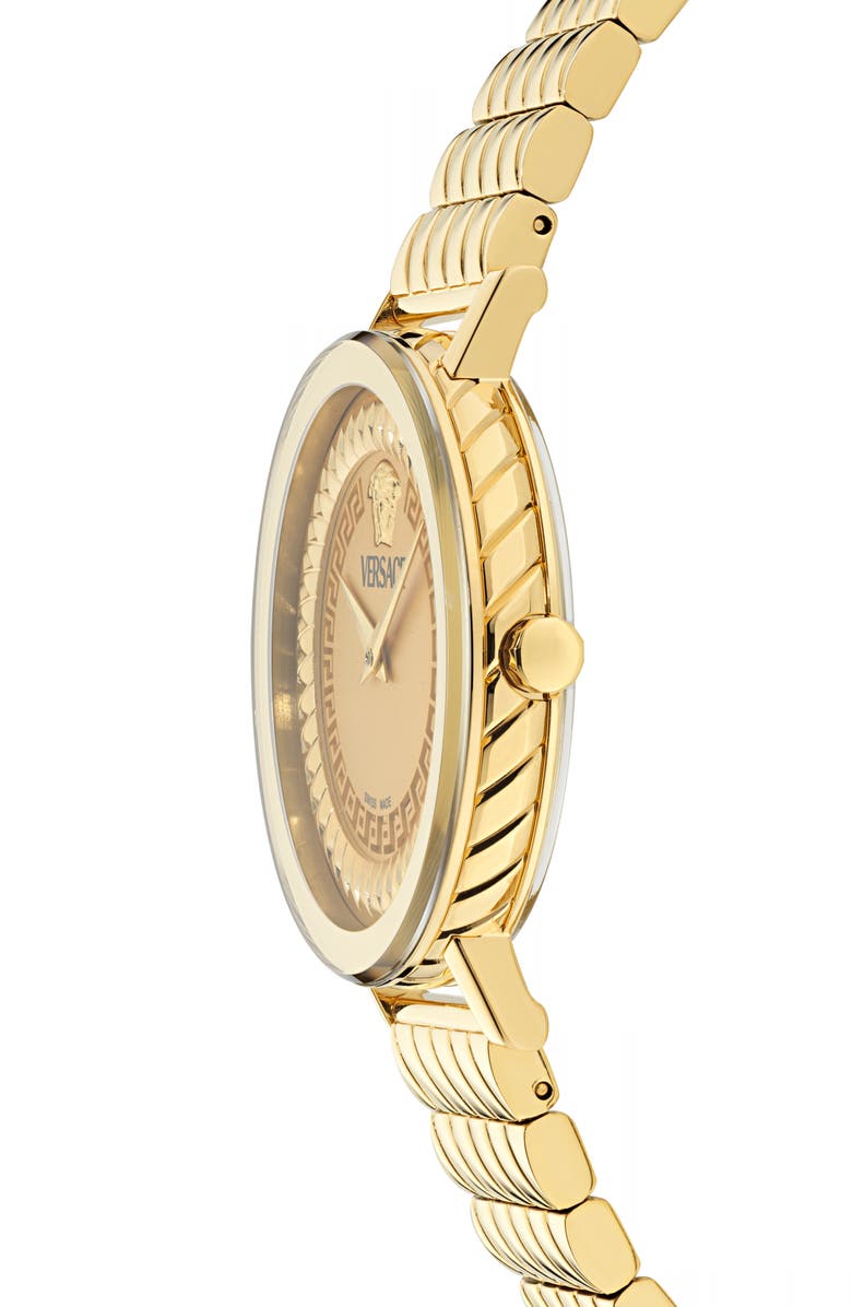 Versace Delphinus Bracelet Watch, 35mm, Alternate, color, Ip Yellow Gold