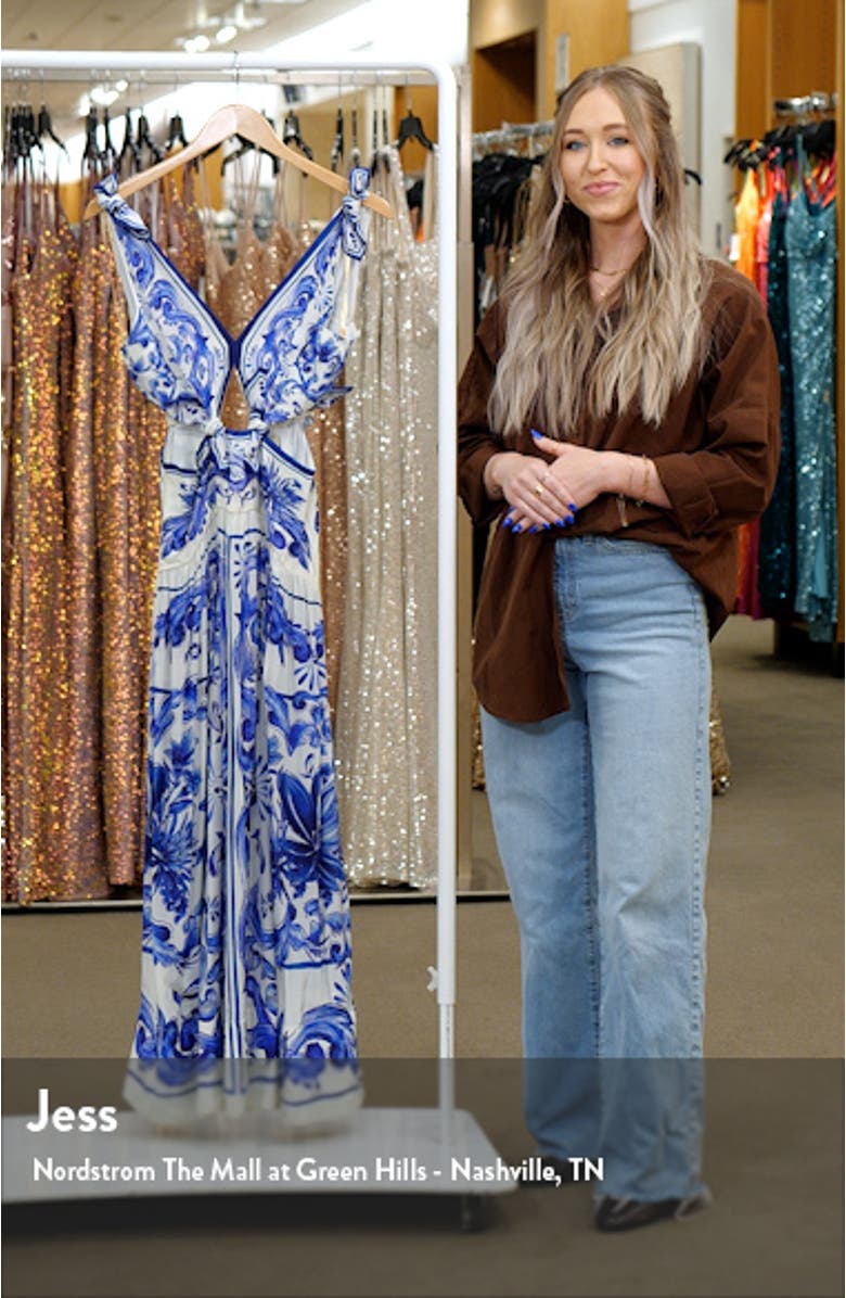 Garden Tiles Cutout Maxi Dress, sales video thumbnail