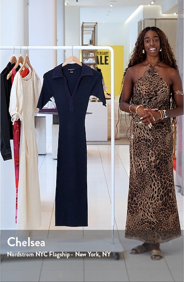 Cosysoft Polo Rib Midi Sweater Dress, sales video thumbnail