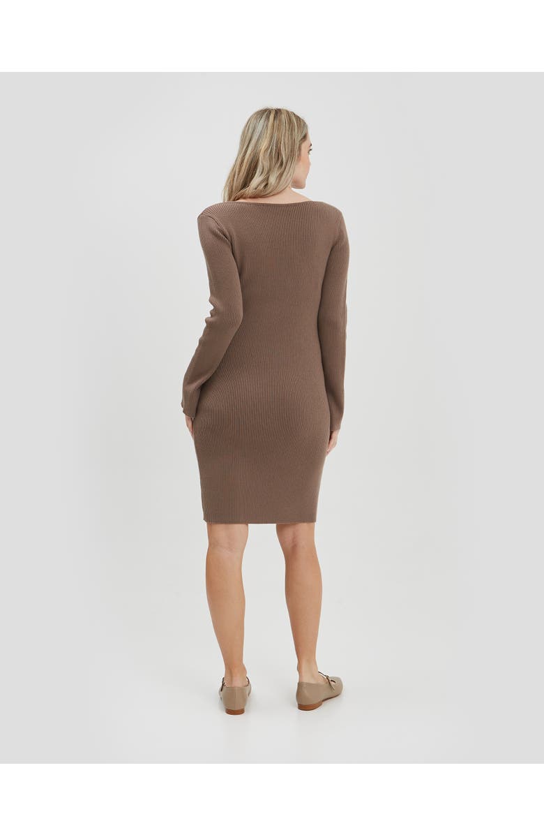 Nom Maternity Hudson Maternity & Nursing Long Sleeve Dress, Alternate, color, Taupe
