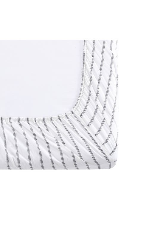 Stone Cottage Trenton Stripe 200 Thread Count Cotton Percale Sheet Set In White