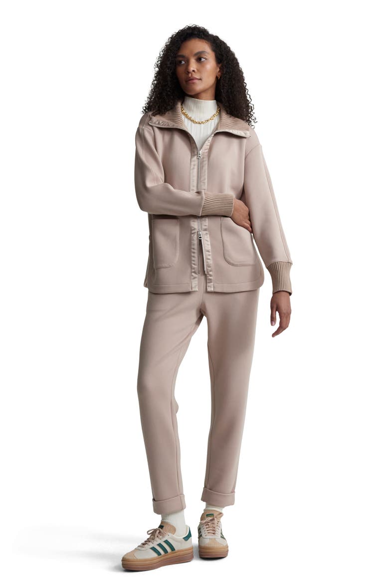 Niamh Knit Zip Jacket, Alternate, color, LIGHT TAUPE
