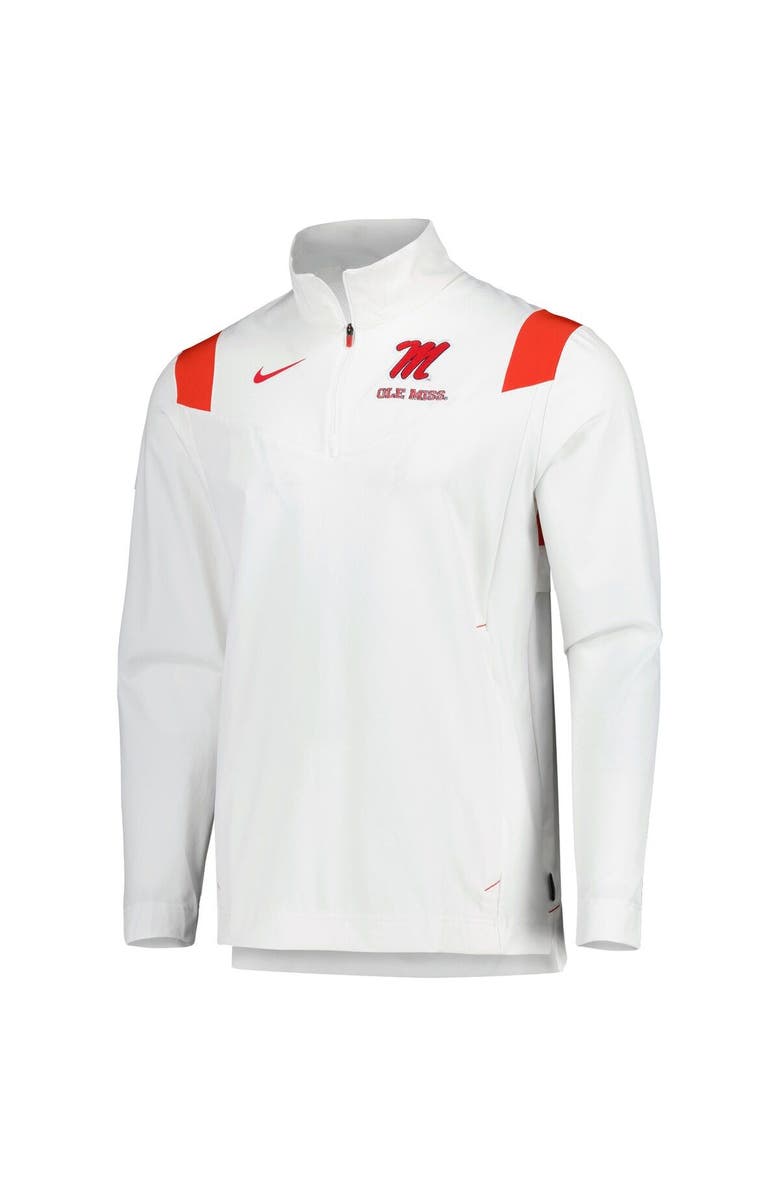 Nike Men's Nike White Ole Miss Rebels 2022 Coaches Sideline Quarter-Zip Top, Alternate, color, 