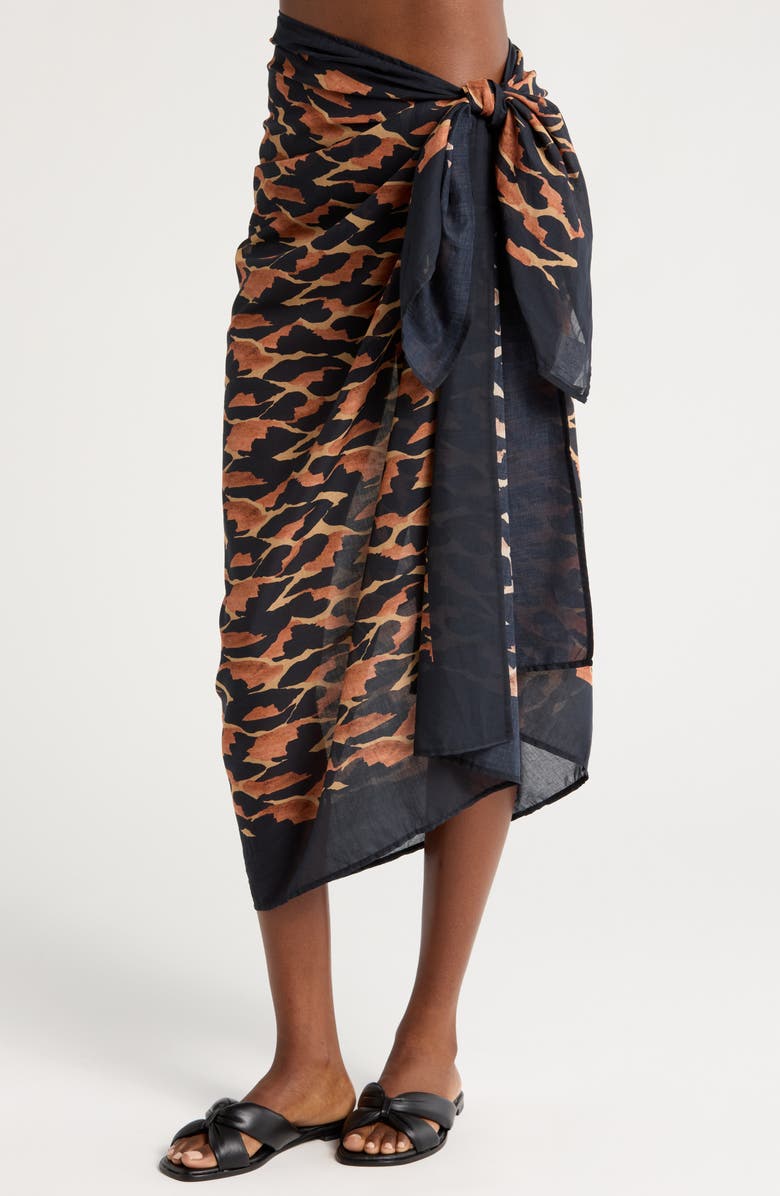 ViX Paula Hermanny Camu Print Cover-Up Sarong, Alternate, color,