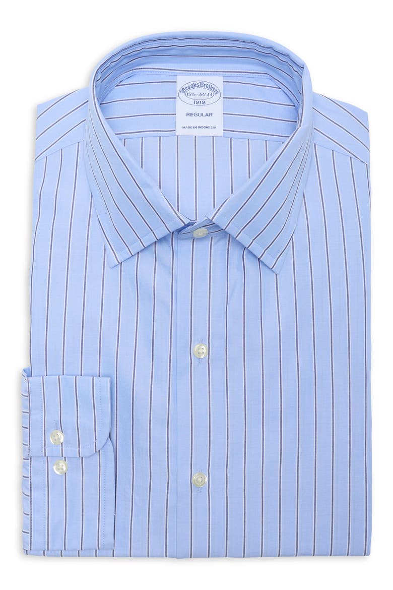 Regular Fit Striped Cotton Button-Down Shirt, Main, color, HYDRANGEAGROUNDSTP