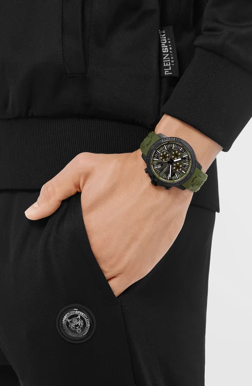 Philipp Plein Sport Camo Dial Three-hand Quartz Silicone Strap Watch, 43mm