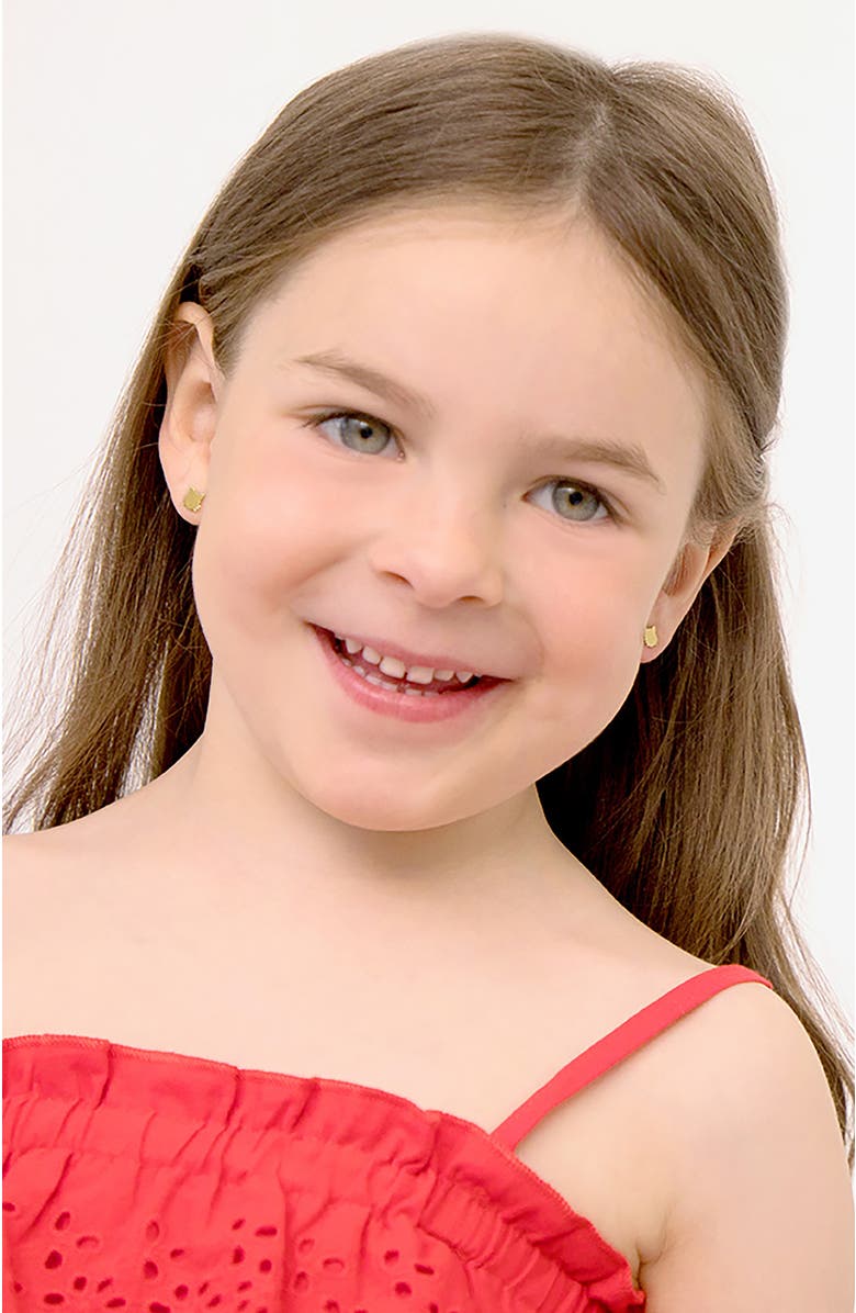 In Season Jewelry 14k Polished Kitty Cat Earrings, Alternate, color, Gold