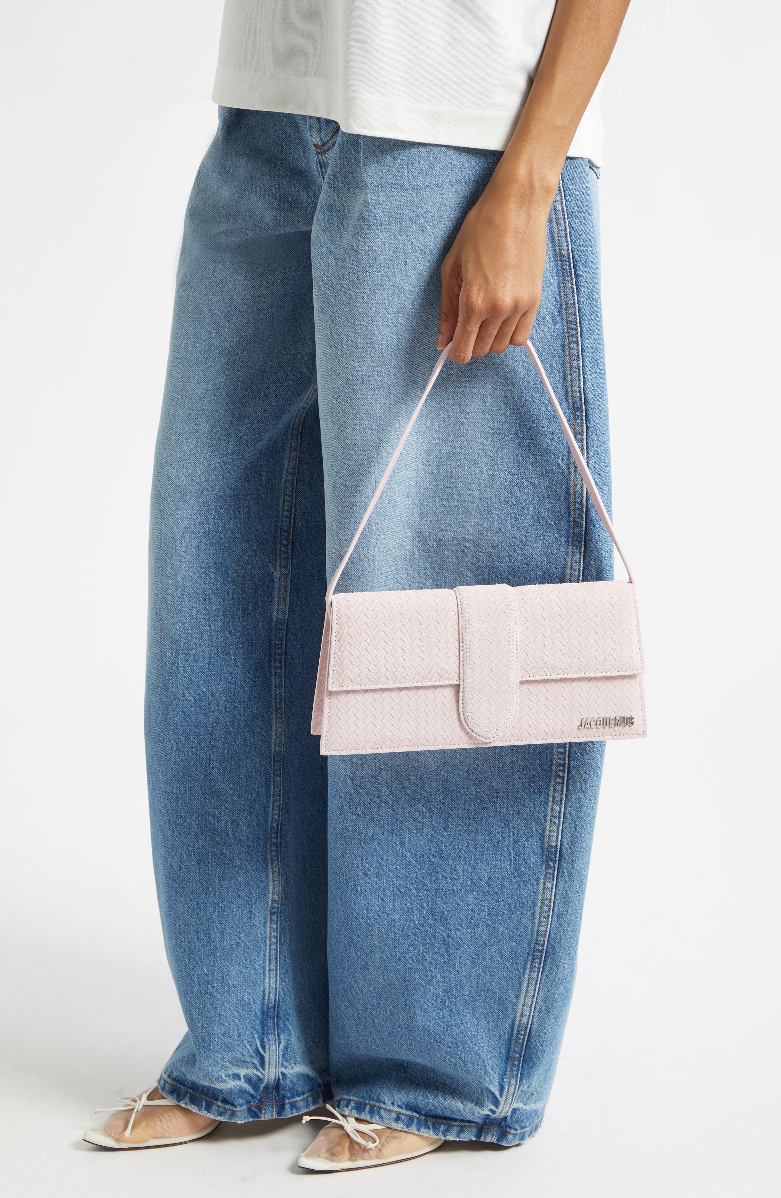 Le Long Bambino Suede Shoulder Bag, Alternate, color, LIGHT PINK 410