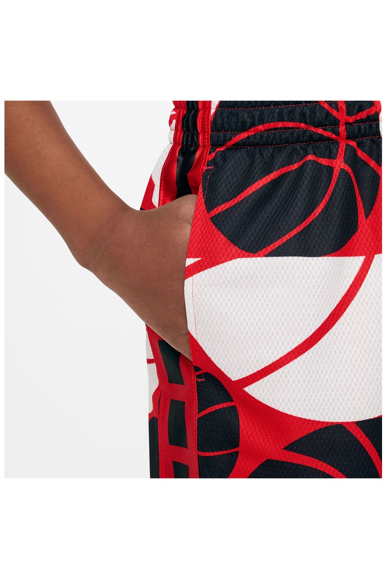Kids' Dri-FIT Basketball Shorts, Alternate, color, UNIVERSITY RED/ BLACK/ WHITE