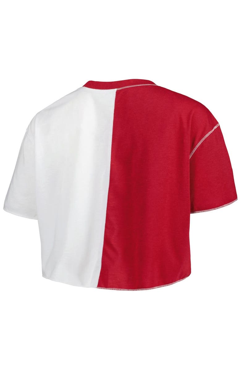 ZOOZATZ Women's ZooZatz Crimson/White Alabama Crimson Tide Colorblock Cropped T-Shirt, Alternate, color,