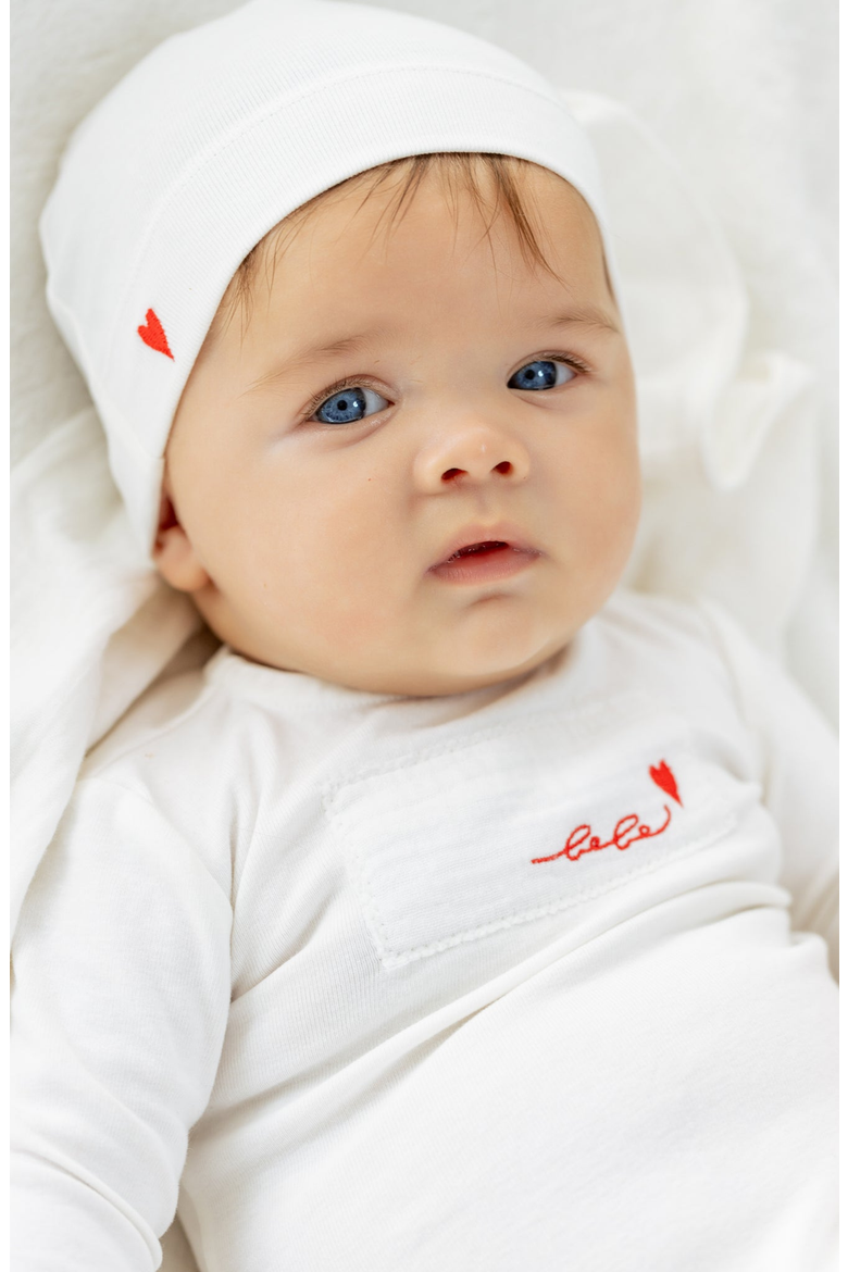 Layette Muslin Patch Footie, Alternate, color, Muslin Patch