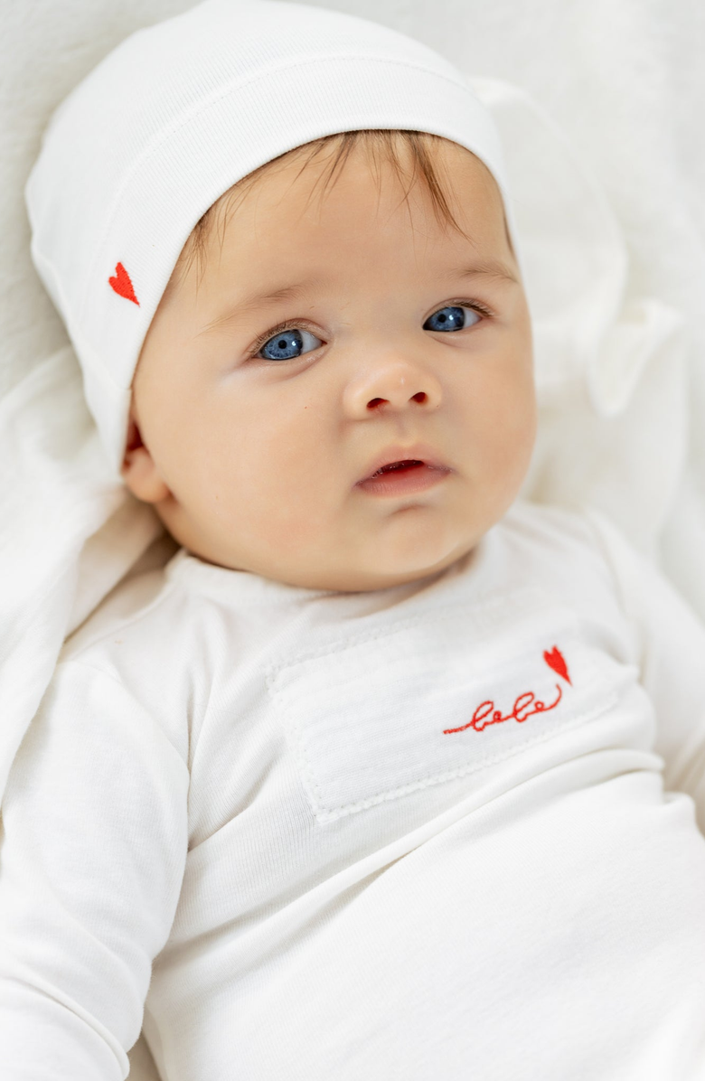 NoggiWear Girls Layette Velour Patch Footie, Alternate, color, Velour Patch