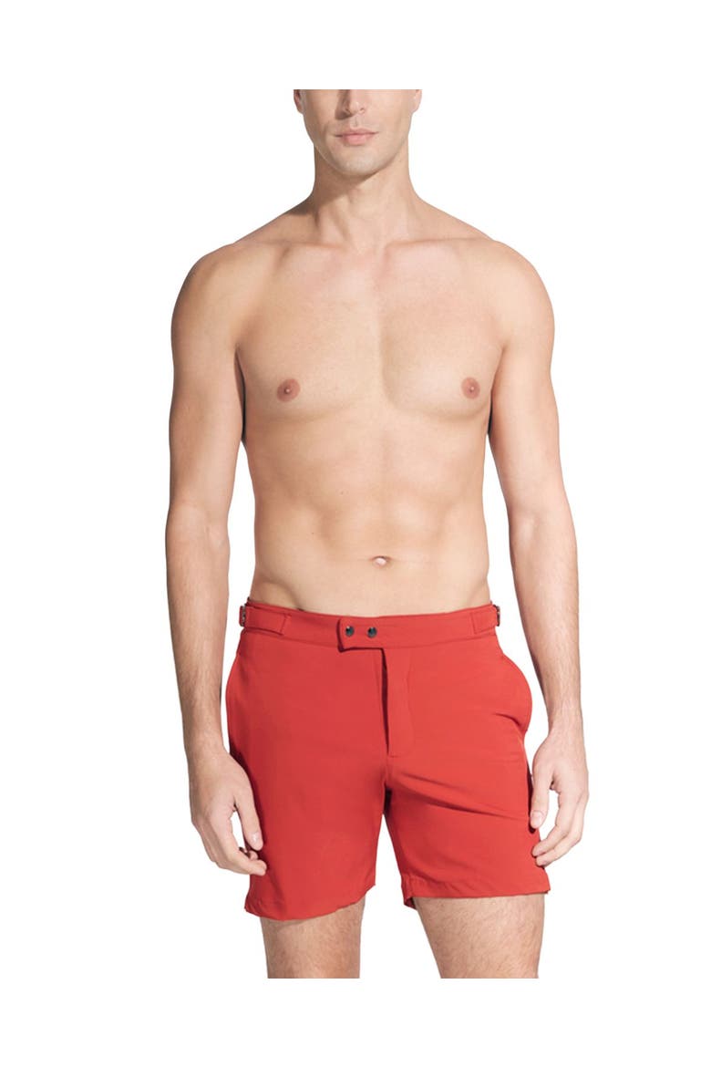 Jack Bulldog Swim Shorts, Main, color, Red