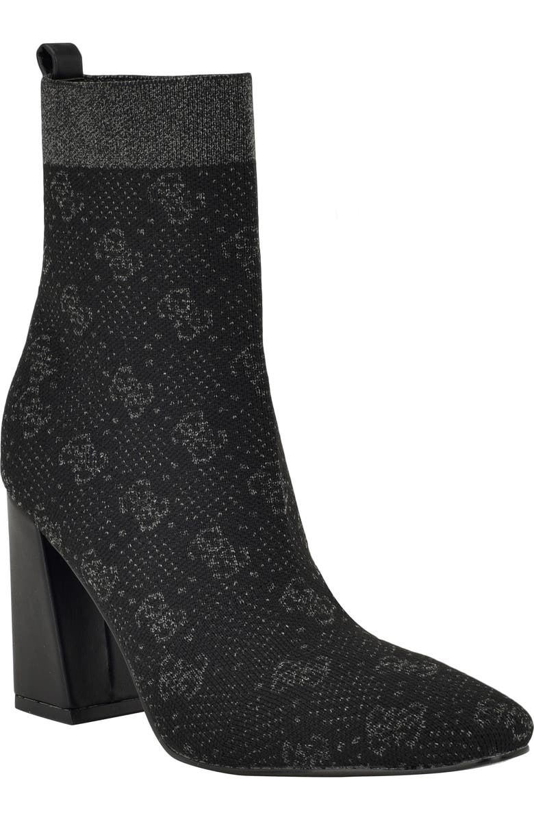 GUESS Yonel Monogram Sock Bootie, Main, color,