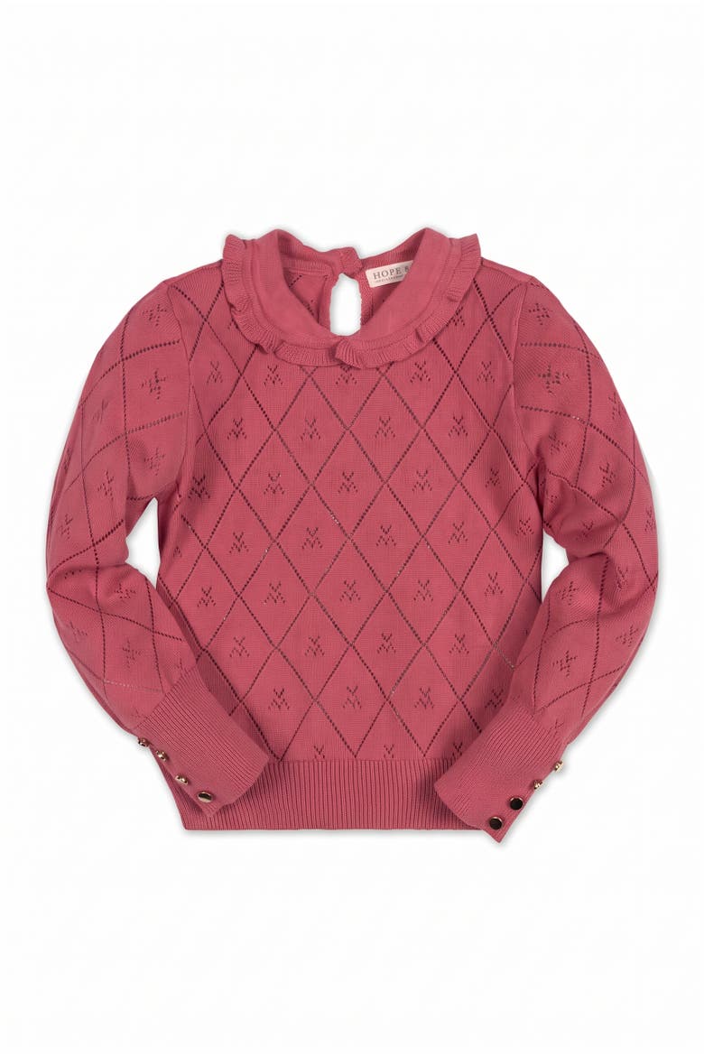 Kids' Organic Peter Pan Collar Sweater, Main, color, Rosewood