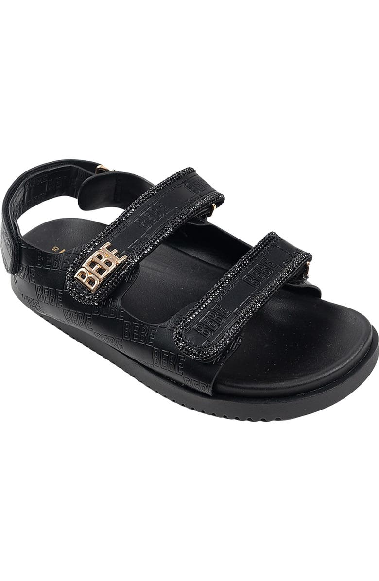 bebe Logo Sandal, Main, color, Black