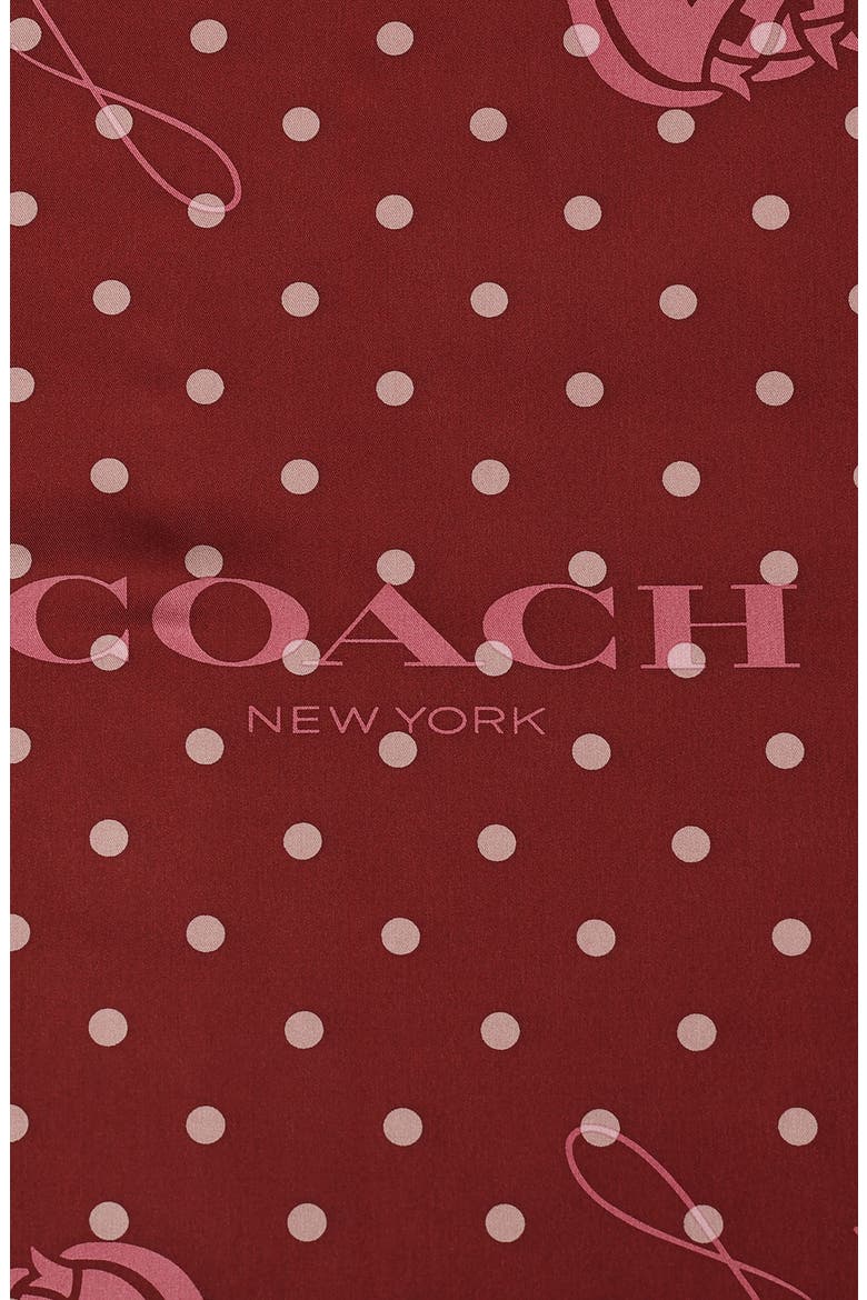 Horse & Carriage Polka Dot Silk Square Scarf, Alternate, color, MERLOT