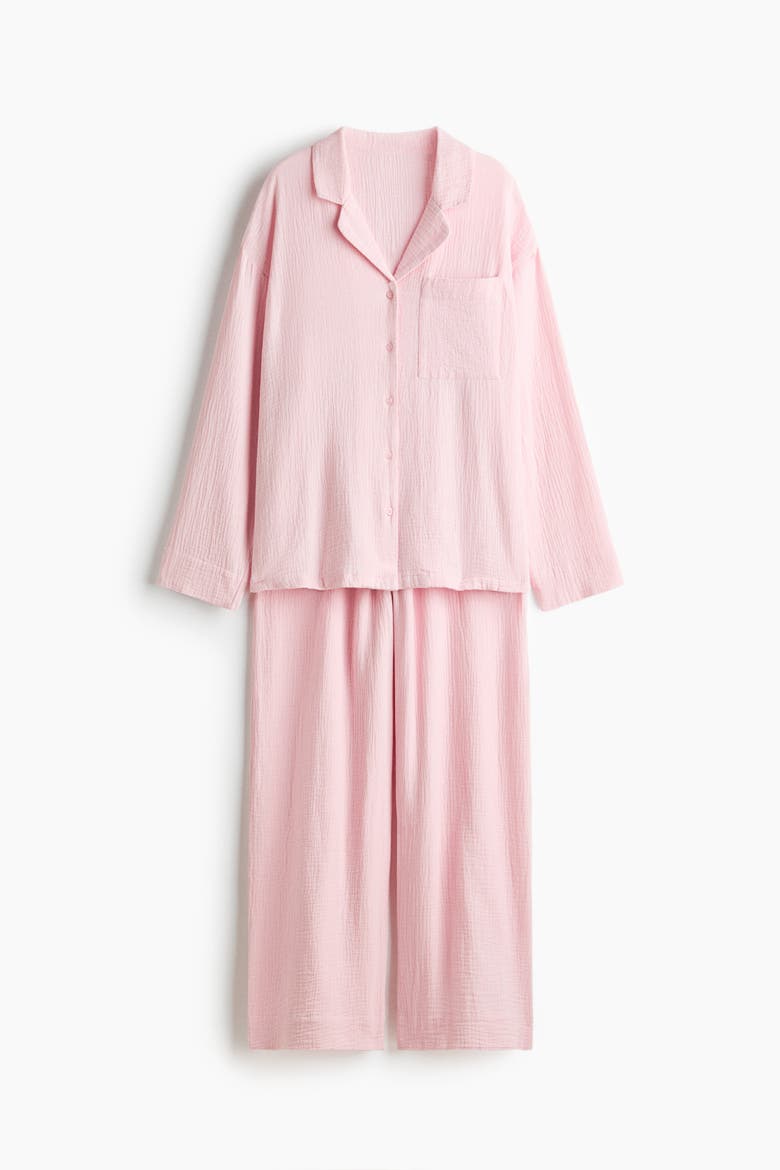 Cotton Muslin Pajamas, Alternate, color, Light pink