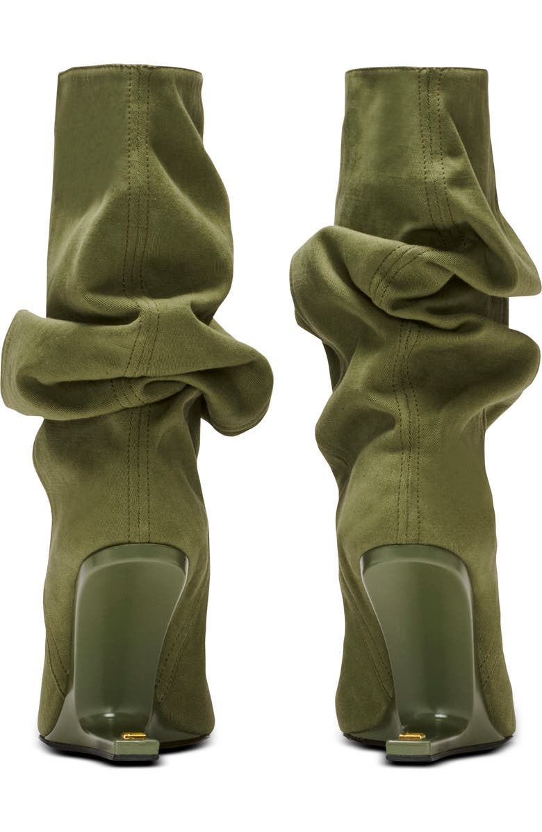 Balmain "No Wedge" cotton-linen ankle boots, Alternate, color, Green