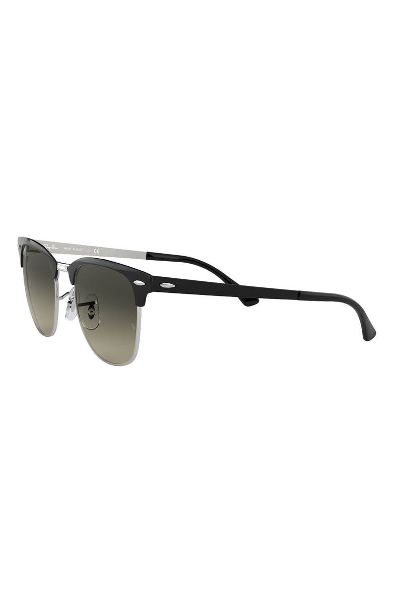 Ray-Ban Clubmaster 51mm Sunglasses, Alternate, color, Silver/ Black/ Grey Gradient