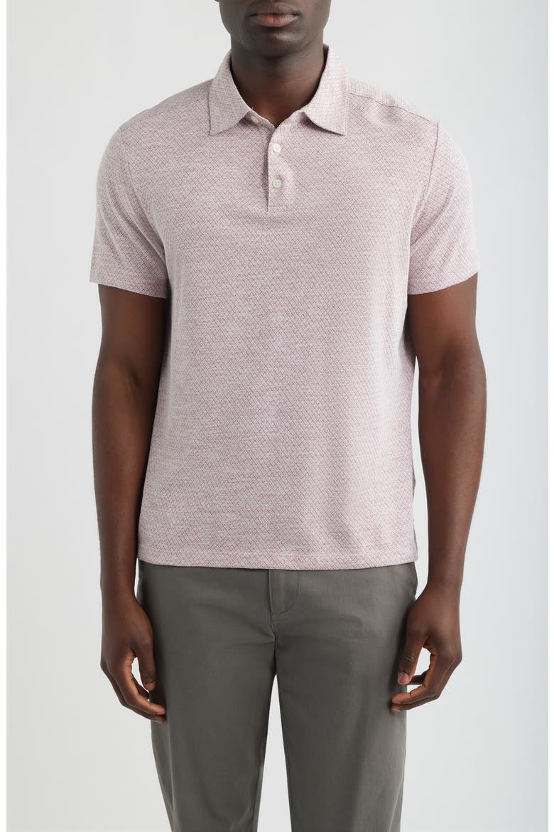 Tristan Geo Print Short Sleeve Polo, Main, color, DUSTY ROSE