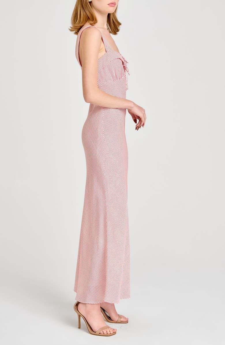 WAYF Violet Mini Dot Maxi Dress, Alternate, color, Red Mini Dot