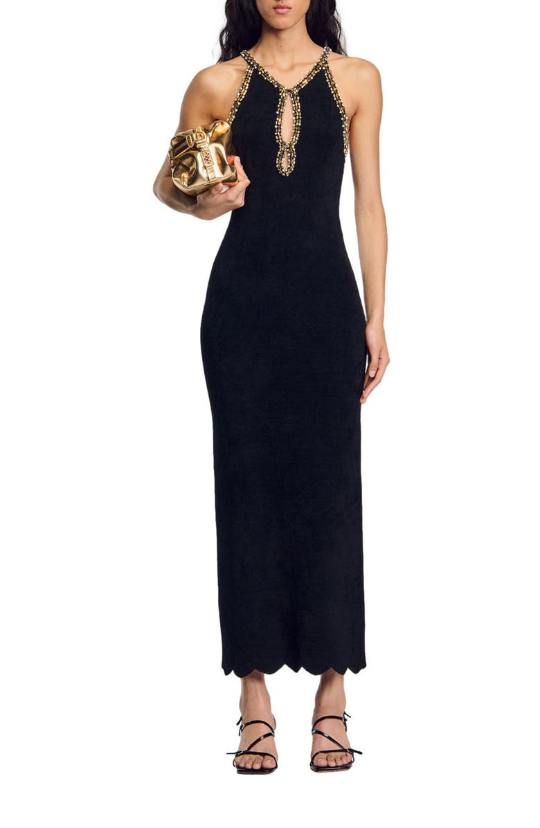 SANDRO Beaded maxi dress, Alternate, color, 