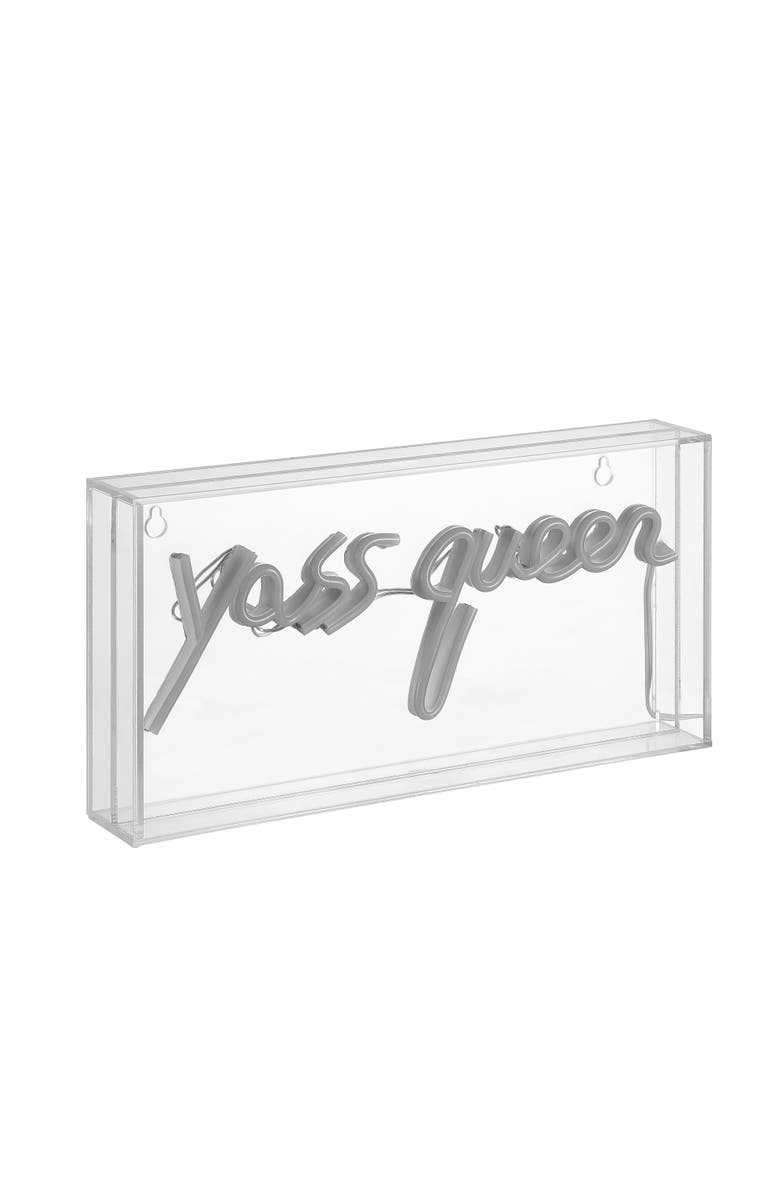 JONATHAN Y Yass Contemporary Glam Acrylic Box USB Operated LED Neon Light, Alternate, color, Pink