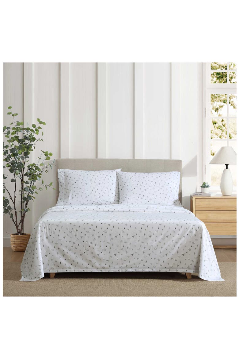 Camp 200 Thread Count Cotton Percale Twin Sheet Set, Alternate, color, DARK GREEN