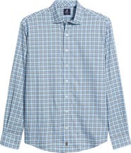 johnnie-O Jaden Check Stretch Button-Up Shirt