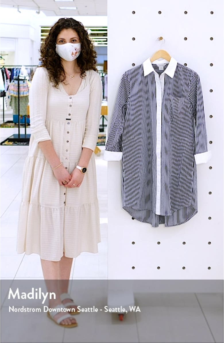 Long Sleeve Button-Up Shirtdress, sales video thumbnail