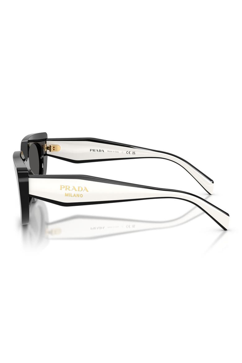 54mm Oval Sunglasses, Alternate, color, BLACK