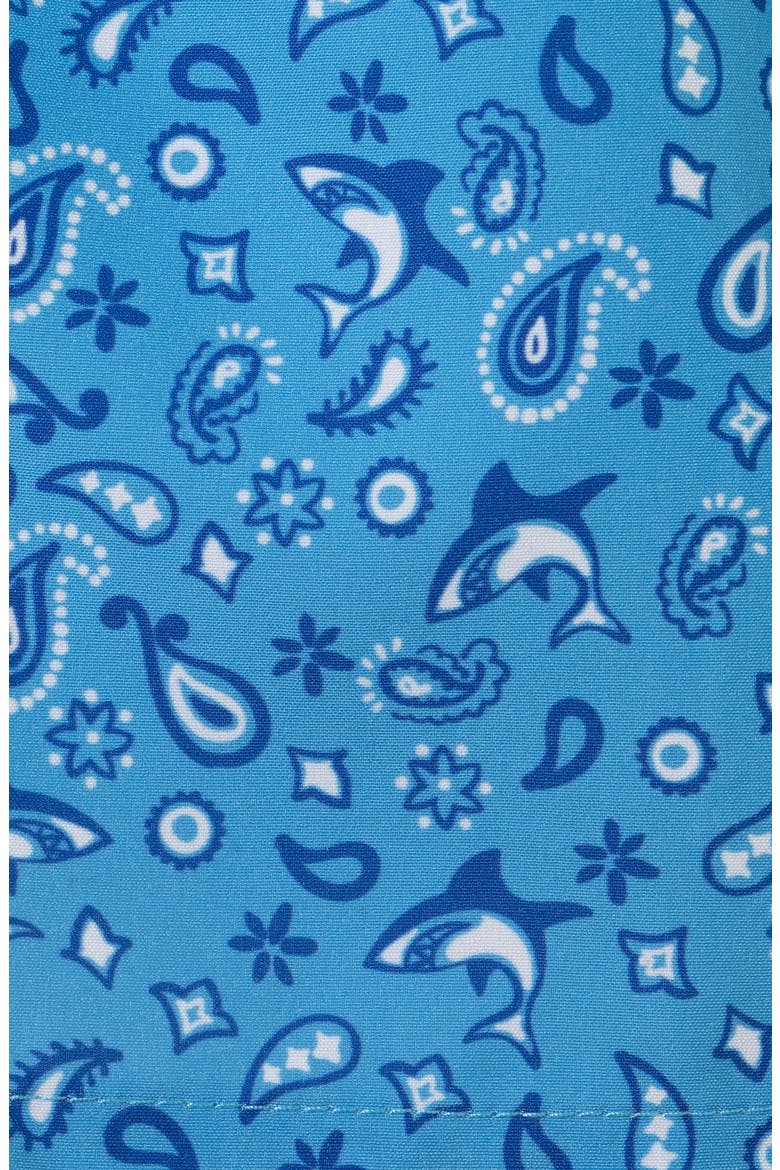 Kids' Sailboat Long Sleeve Two-Piece Rashguard Swimsuit, Alternate, color, BLUE SHARK
