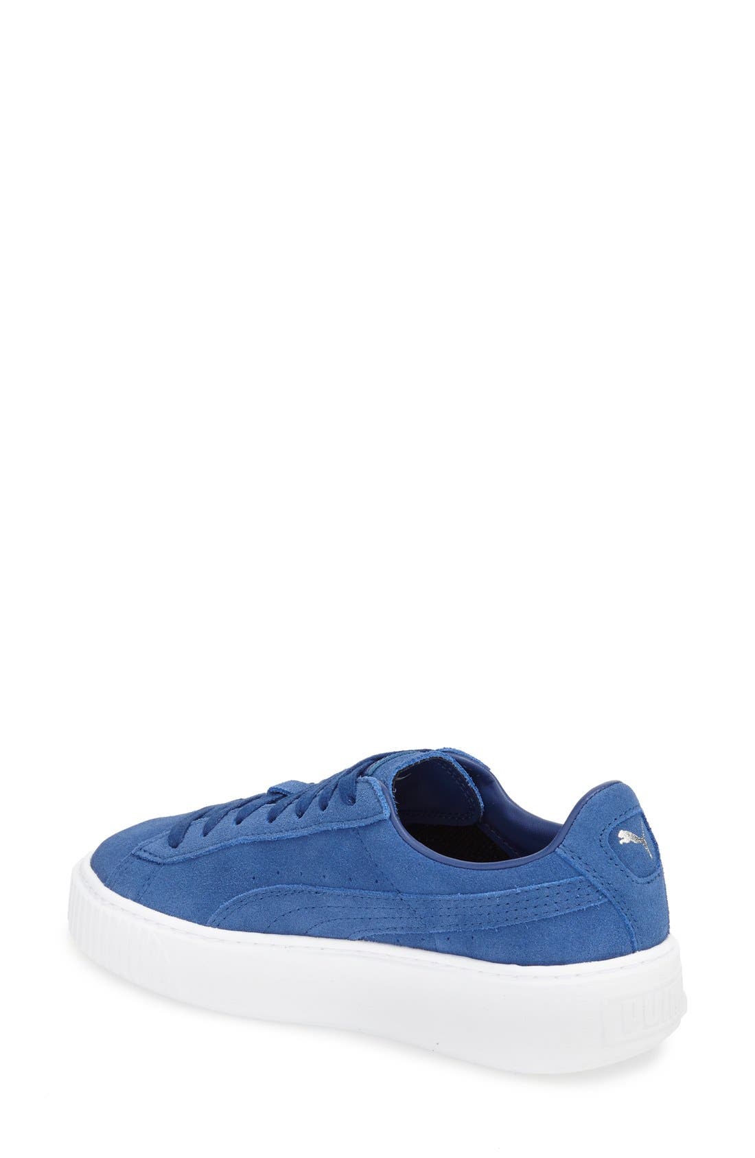 Suede Platform Sneaker, Alternate, color, PEACOAT/ WHITE