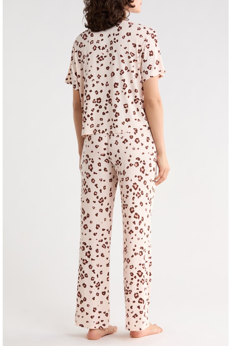 Revival Rib Pajamas, Alternate, color, BLUSH LEOPARD