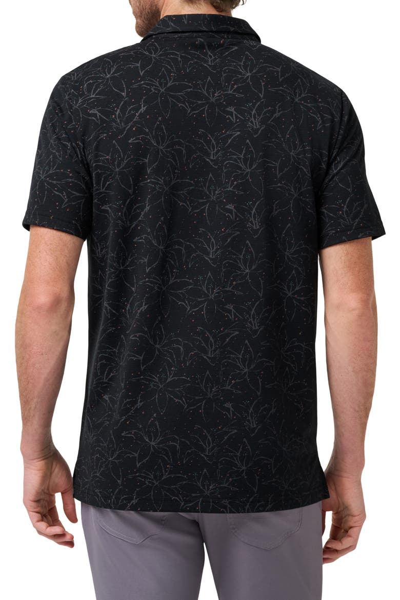 Laguna Floral Performance Polo, Alternate, color, BLACK