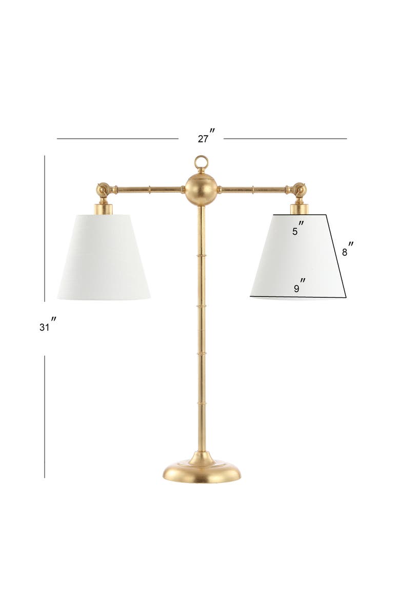 Ruth 2-Light Library Metal LED Table Lamp, Alternate, color, Gold leaf