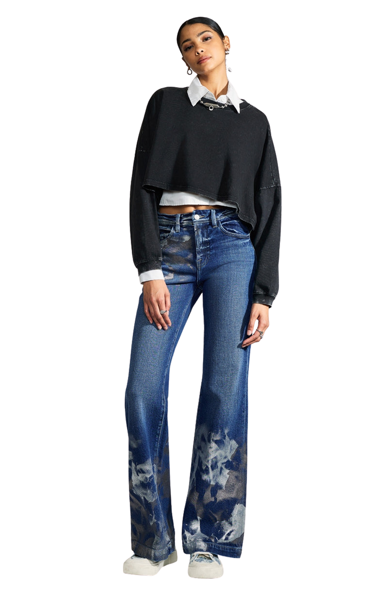 KanCan Premier Rosaline Premier High Rise Holly Flare Jeans, Alternate, color, Dark Wash / Silver