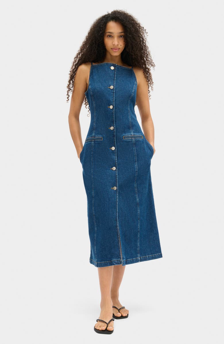 ALIGNE Sanitago Sleeveless Denim Dress, Alternate, color, Mid Blue