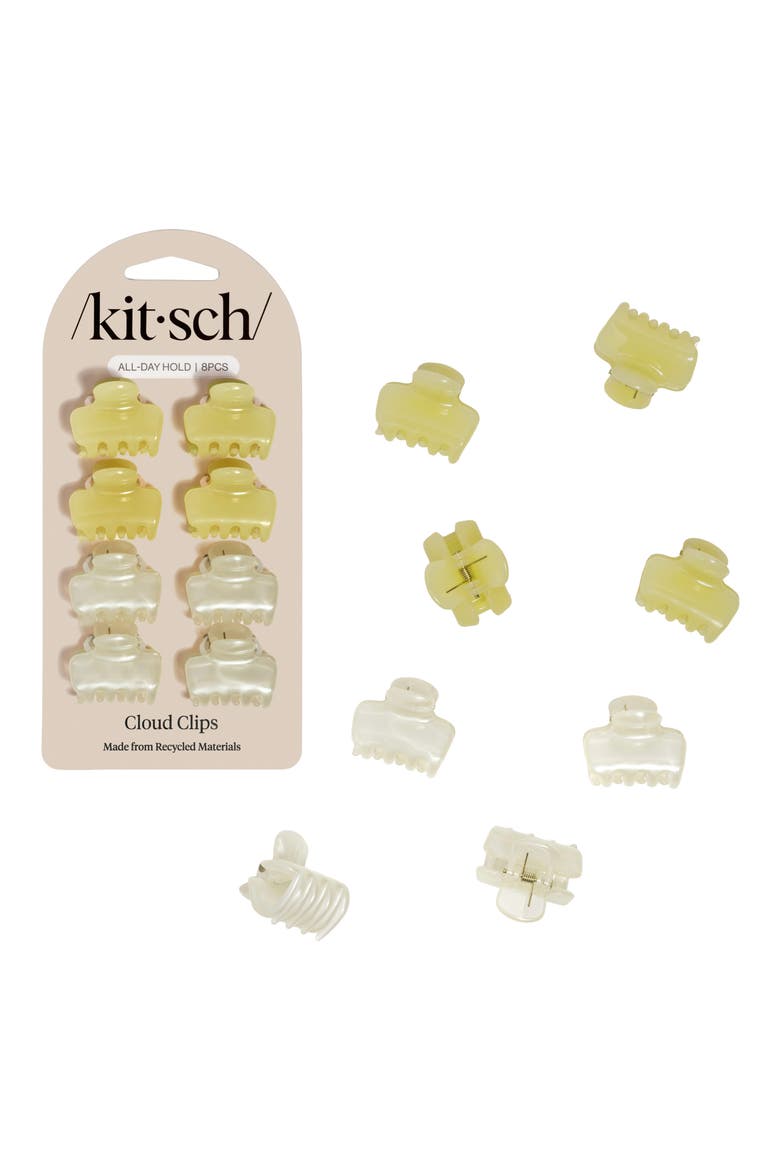 8-Pack Mini Jelly Cloud Claw Clips, Main, color, PEARLIZEDCREAM & BUTTERYELLOW