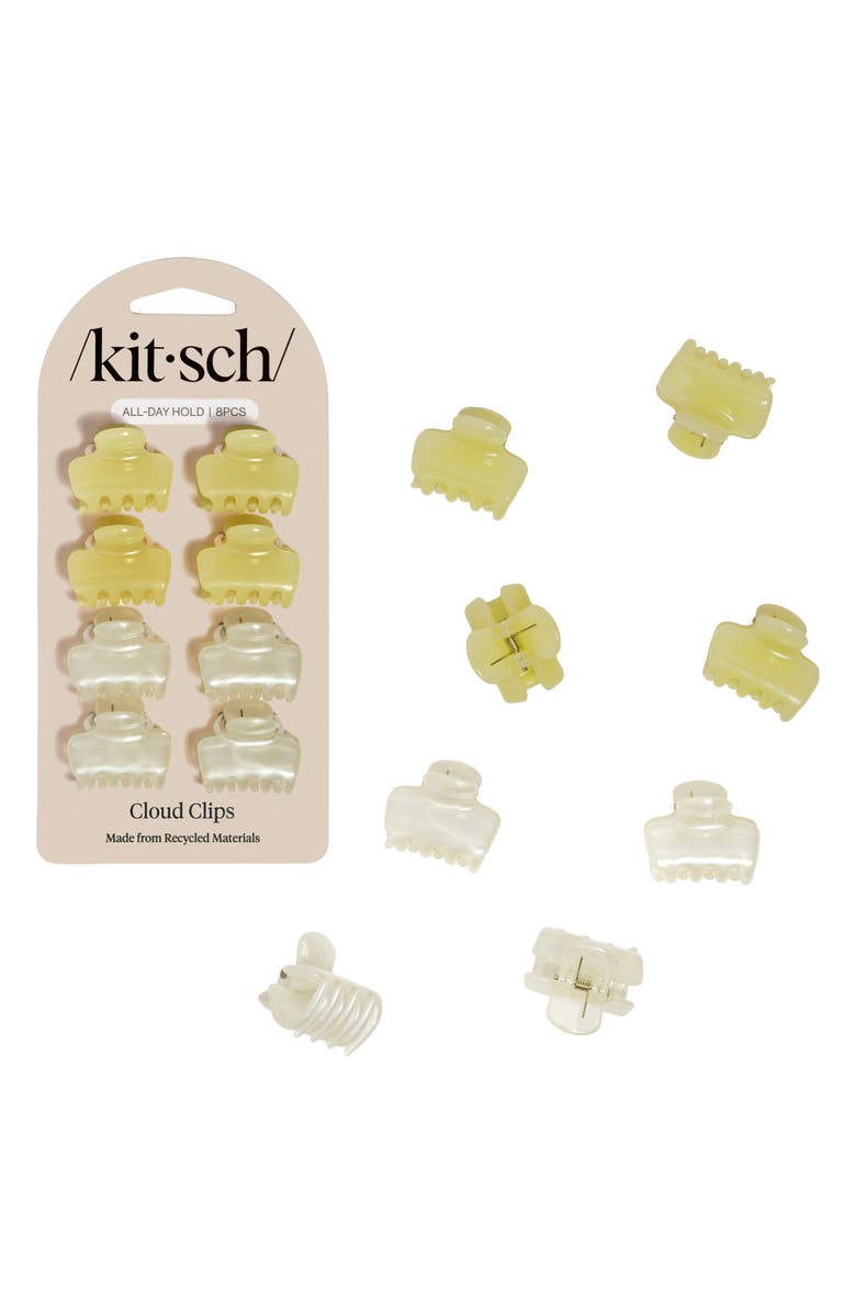 Kitsch 8-Pack Mini Jelly Cloud Claw Clips, Main, color, Pearlized Cream Butter Yellow