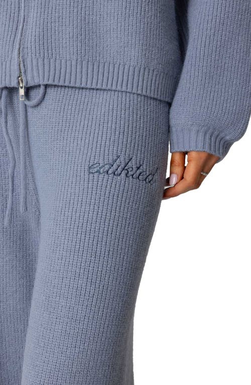 Shop Edikted Kris Ribbed Sweatpants In Blue