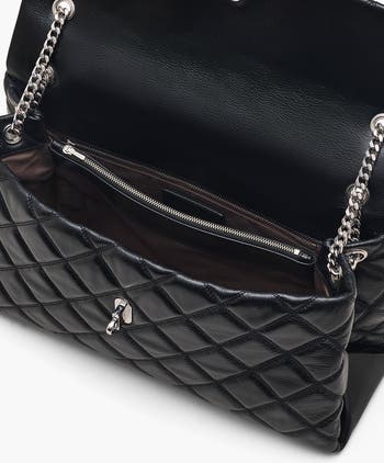 The XL Dual Chain Diamond Quilted Convertible Leather Shoulder Bag