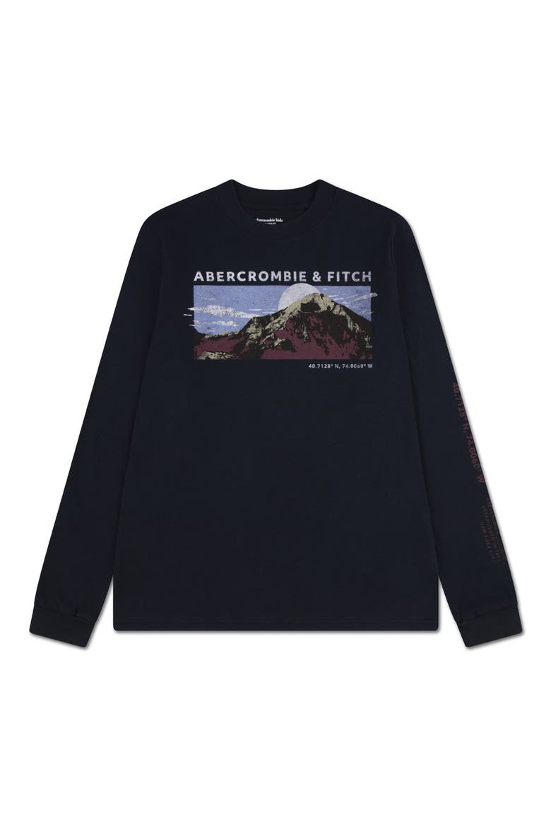 Kids' Mountain Range Long Sleeve Graphic T-Shirt, Main, color, ANF ANTHRACITE