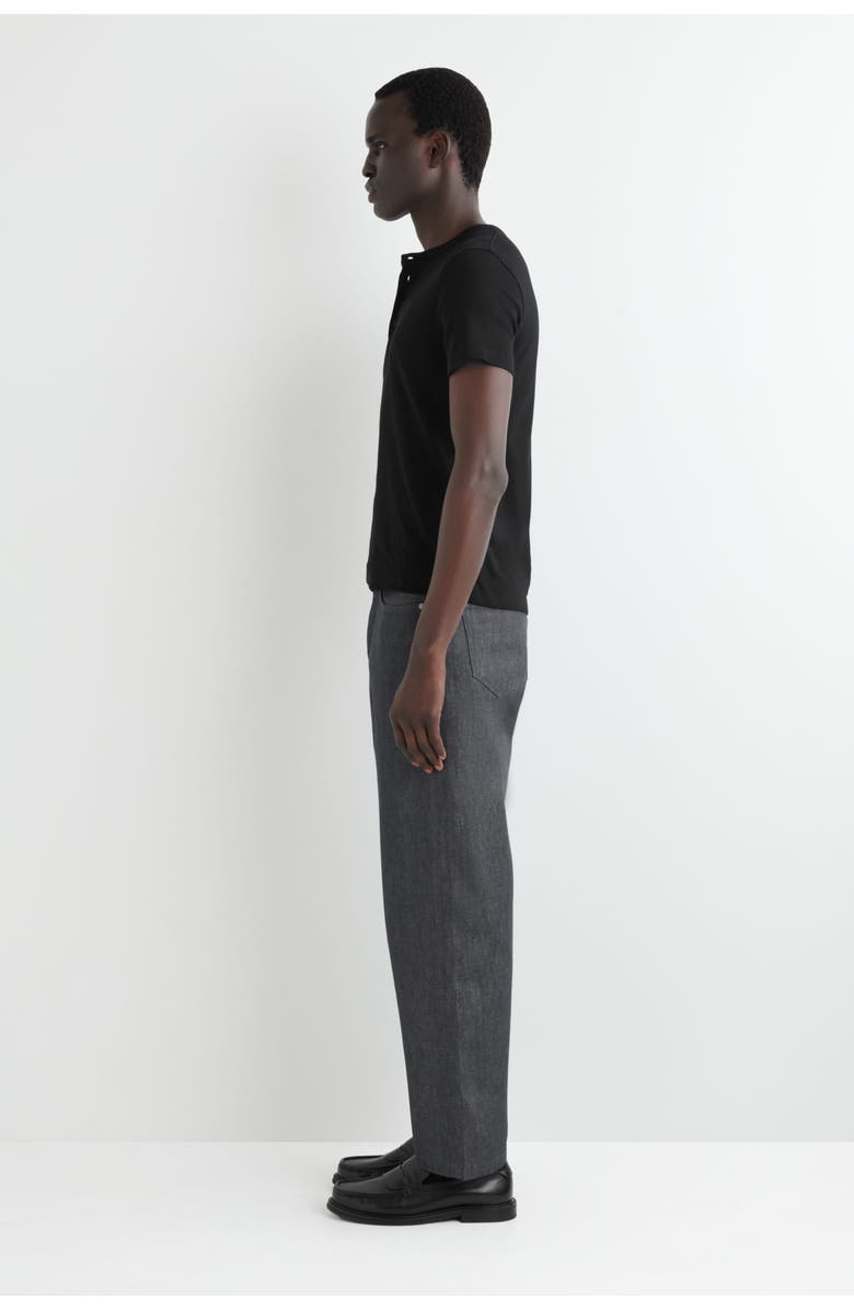 COS Slim-Fit Ribbed Henley T-Shirt, Alternate, color, 
