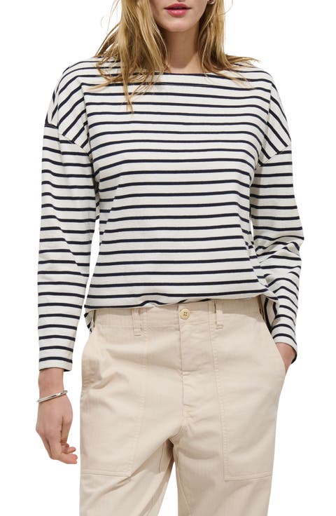 Avignon Stripe Boat Neck Top