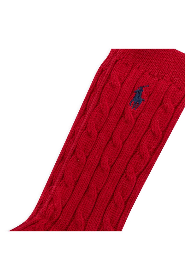 Seasonless Cable Crew Socks, Alternate, color, RED